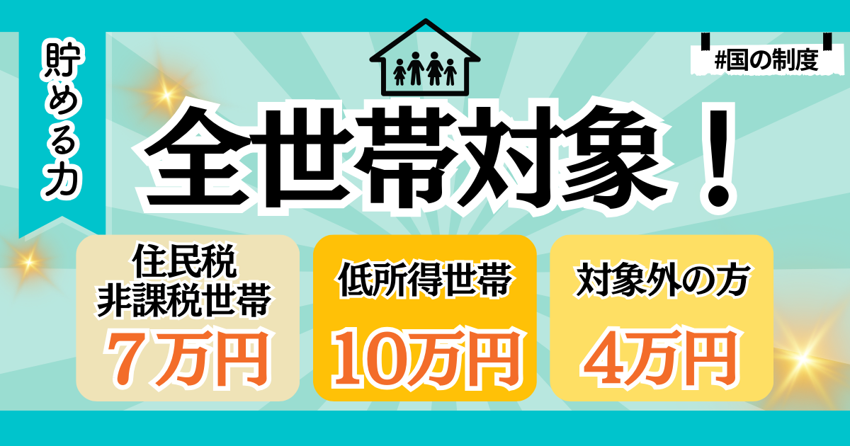 2024年（令和6年）最新！住民税非課税世帯7万、低所得世帯10万給付金開始！18歳以下は5万追加！定額減税あり！